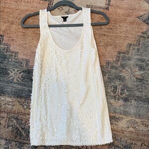 Ann Taylor, white sequined tank. Size small.